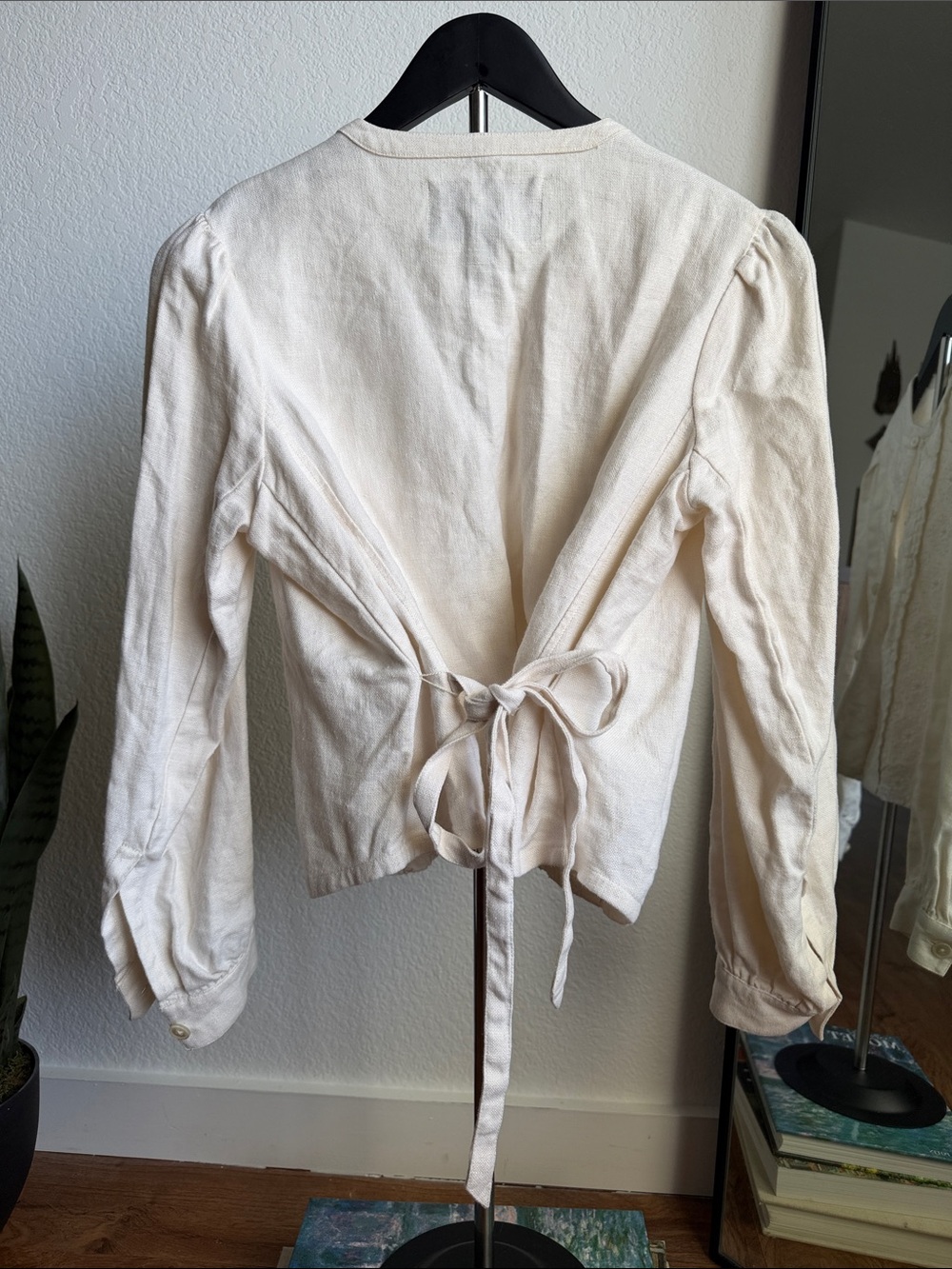 J Crew Linen Embroidered Button Up Women’s Blouse Jacket - Picture 3 of 8